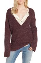 Women's Treasure & Bond Bell Sleeve Sweater - Burgundy