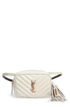 Saint Laurent Lou Quilted Leather Belt Bag With Tassel - Ivory