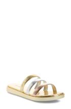 Women's Michael Michael Kors Keiko Triple-band Slide Sandal M - Metallic