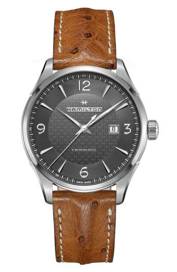 Men's Hamilton Jazzmaster Viewmatic Auto Ostrich Leather Strap Watch, 44mm