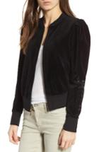 Women's Juicy Couture Puff Sleeve Velour Track Jacket - Black