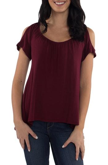 Women's Udderly Hot Mama Chloe Cold Shoulder Nursing Top - Red