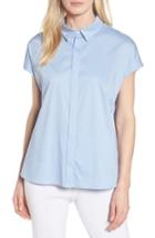 Women's Ming Wang Cap Sleeve Blouse - Blue