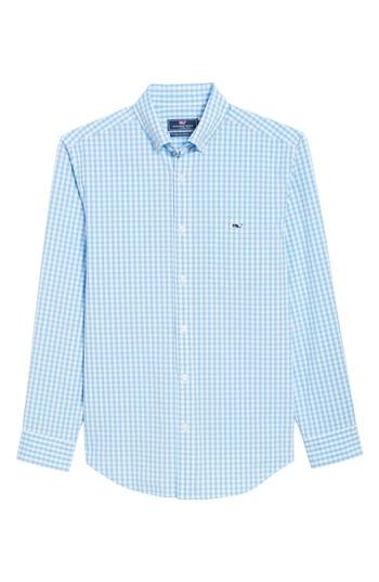 Men's Vineyard Vines Carleton Classic Fit Gingham Sport Shirt, Size - Blue