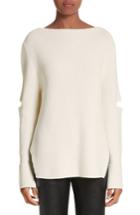 Women's Stella Mccartney Slit Back Virgin Wool Blend Sweater Us / 38 It - White