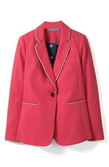 Women's Boden Tipped Cotton Blazer - Pink
