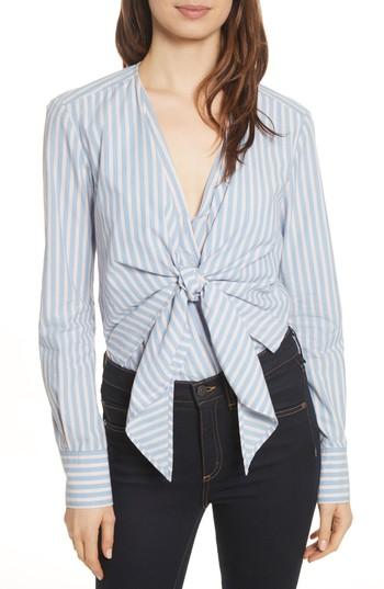 Women's Veronica Beard Diana Stripe Bodysuit - White