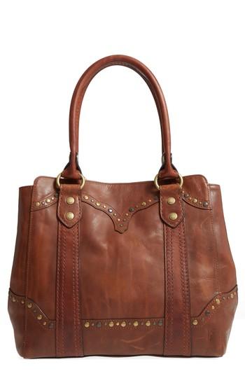 Frye Melissa Western Calfskin Leather Tote - Brown