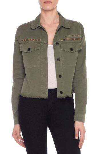 Women's Joe's Frayed Crop Denim Flight Jacket