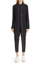 Women's Stella Mccartney Circle Print Silk Jumpsuit Us / 40 It - Blue