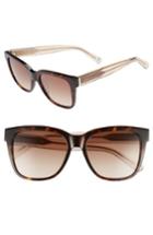 Women's Longchamp 55mm Gradient Lens Square Sunglasses - Dark Havana
