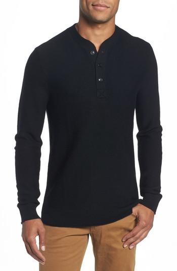 Men's Bonobos Merino Wool Knit Henley, Size - Black