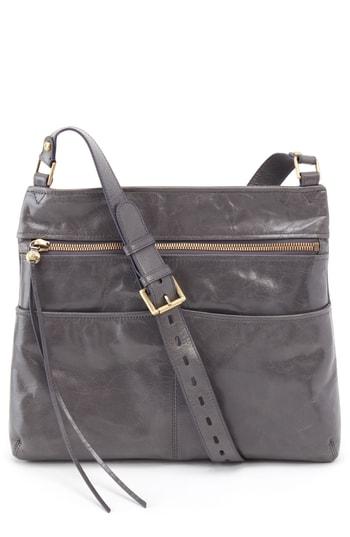 Hobo Angler Calfskin Leather Crossbody Bag - Grey