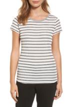 Women's Boss Enala Stripe Rib Knit Tee - Black