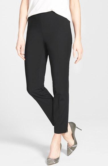 Women's Lafayette 148 New York 'stanton' Slim Leg Ankle Pants - Black