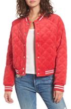 Women's Juicy Couture Quilted Velour Bomber Jacket - Pink