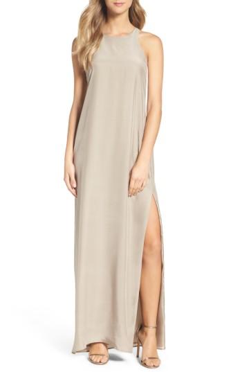 Women's Natalie Deayala Silk Column Gown, Size - Beige