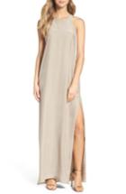 Women's Natalie Deayala Silk Column Gown, Size - Beige