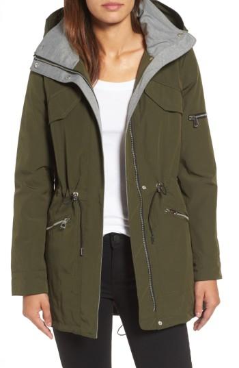 Women's Vince Camuto Wool Trim Parka - Green