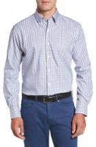 Men's Peter Millar Crown Soft Nevada Tattersall Sport Shirt, Size - Blue