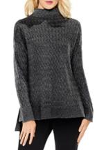 Women's Two By Vince Camuto Cable Mock Neck Sweater, Size - Grey