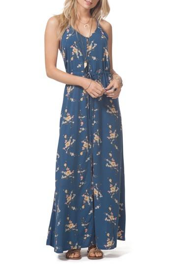 Women's Rip Curl Malia Floral Print Maxi Dress - Blue