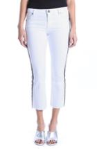 Women's Kut From The Kloth Kick Flare Side Stripe White Jeans - White