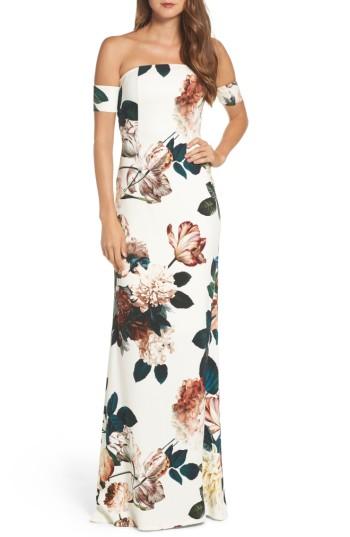 Women's Sachin & Babi Noir Sahni Floral Off The Shoulder Gown - Ivory