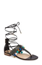 Women's Vince Camuto Balisa Embellished Lace-up Sandal .5 M - Black