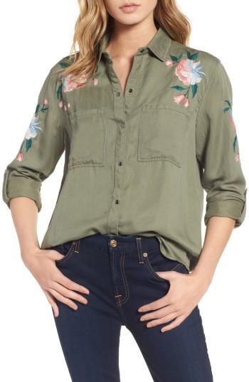 Women's Rails Marcel Embroidered Shirt - Green