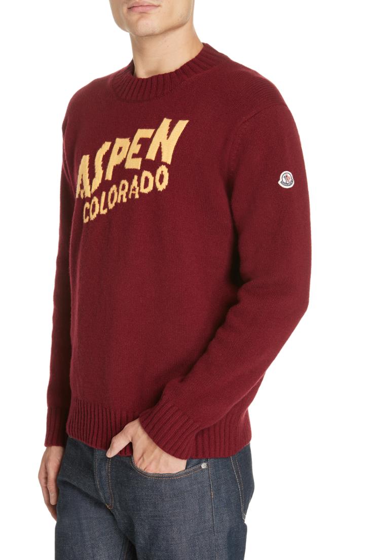 Men's Moncler Maglione Cashmere Sweater - Red