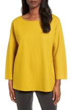 Petite Women's Eileen Fisher Boiled Wool Jersey Top, Size P - Yellow