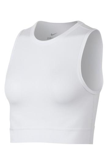 Women's Nike Miler Women's Dry Racerback Crop Tank - White