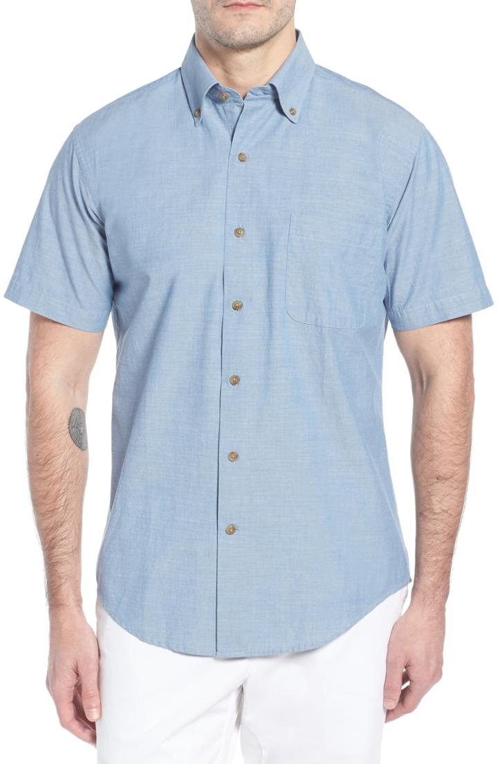 Men's Peter Millar Heritage Chambray Sport Shirt - Blue
