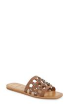 Women's Dolce Vita Celita Perforated Studded Slide Sandal .5 M - Brown