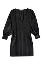 Women's Topshop Velvet Satin Minidress Us (fits Like 0-2) - Black
