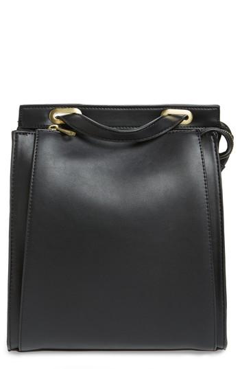 Street Level Faux Leather Convertible Backpack - Black
