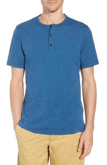 Men's 1901 Cotton Blend Short Sleeve Henley - Blue