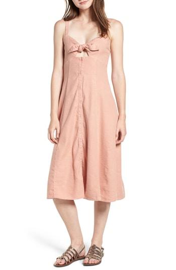 Women's Splendid Slub Tie Front Dress - Pink