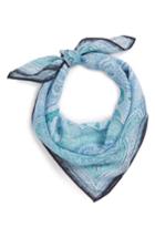 Women's Nordstrom Jacquard Dot Silk Blend Scarf, Size - Blue