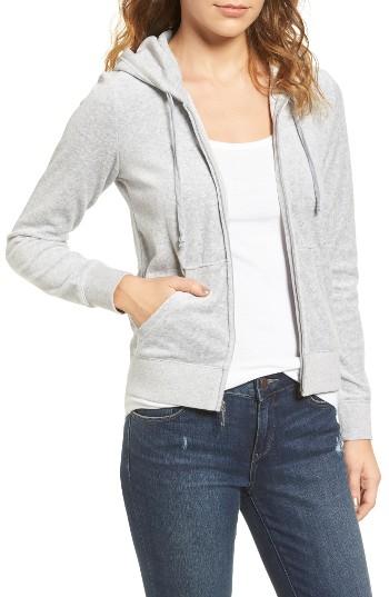 Women's Juicy Couture Robertson Velour Hoodie - Grey