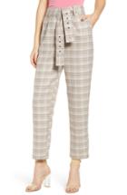 Women's J.o.a. Check Print Straight Leg Trousers - Brown