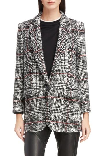 Women's Isabel Marant Etoile Ice Check Wool Blazer Us / 34 Fr - Black