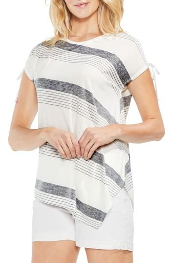 Women's Vince Camuto Stripe Asymmetrical Top, Size - Black