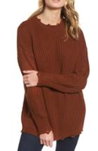 Women's Moon River Distressed Chunky Knit Sweater