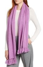Women's Halogen Marled Cashmere Muffler, Size - Purple