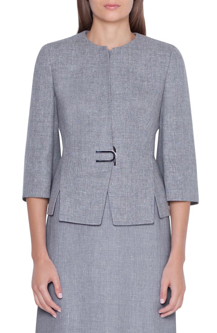 Women's Akris Double Face Linen & Wool Jacket