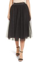 Women's Halogen Tulle Midi Skirt - Black
