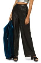 Women's Topshop Premium Sequin Wide Leg Trousers Us (fits Like 0) - Black