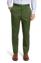 Men's Jb Britches Flat Front Solid Stretch Cotton Trousers R - Green